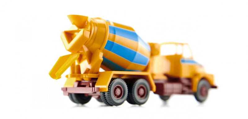 miniatuurauto betonmixer Volvo N10 1:87 geel/blauw
