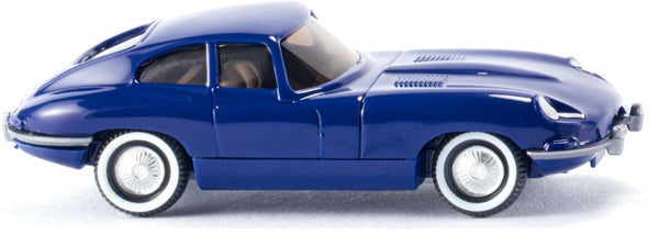 miniatuurauto Jaguar E-Type Coupé die-cast zink 1:87 blauw