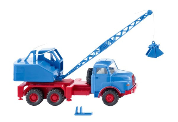 miniatuurauto kraanwagen Man/Fuchs 1:87 blauw/rood