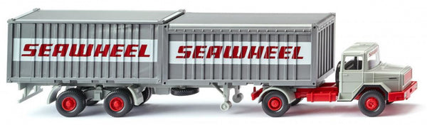 miniatuurauto Magirus Deutz container truck 1:87 grijs