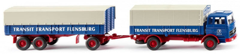 miniatuurauto Mercedes-Benz truck 1:87 blauw/beige/rood