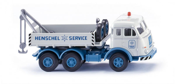 miniatuurauto sleepwagen Henschel Service 1:87 wit/blauw