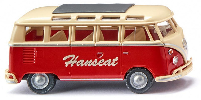 miniatuurauto VW sambabus T1 'Hanseat' 1:87 rood/beige