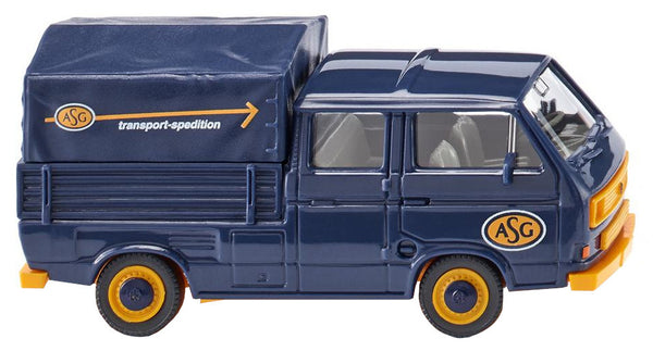 miniatuurbus VW T3 crew cabin 1:87 blauw
