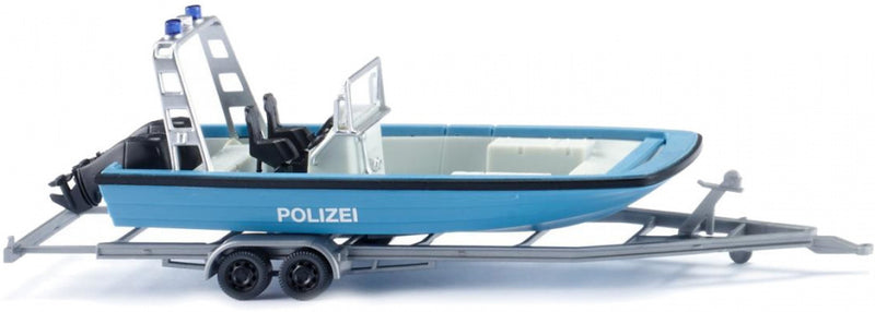 miniatuurboot MZB 72 met aanhanger 1:87 blauw/grijs
