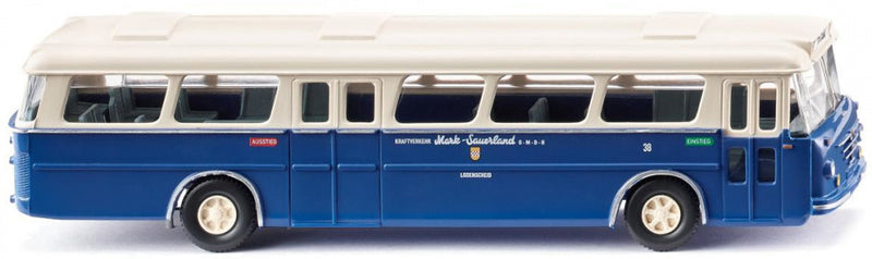 miniatuurbus Büssing Senator 1:87 blauw/wit