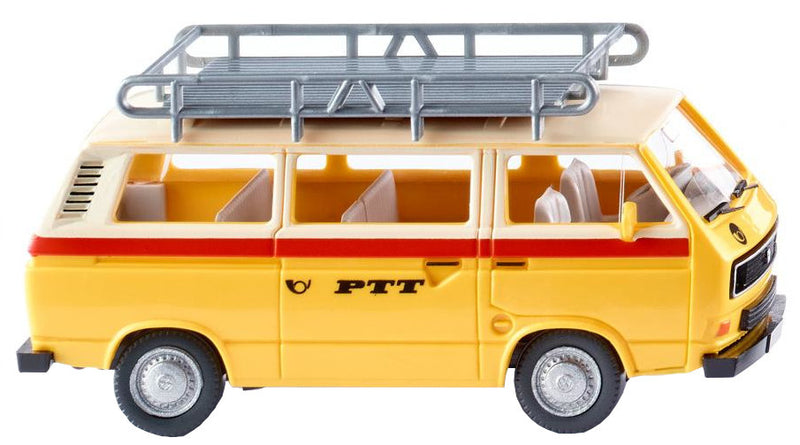 miniatuurbus VW T3 PTT 1:87 geel