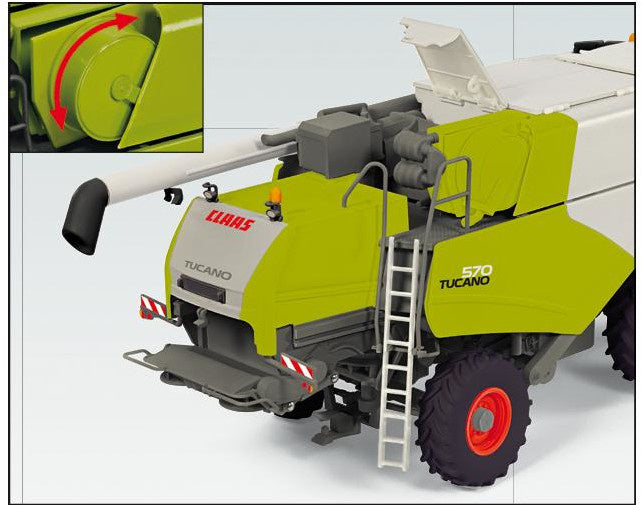 miniatuurmaaidorser Claas Tucano 570 1:32 zink groen