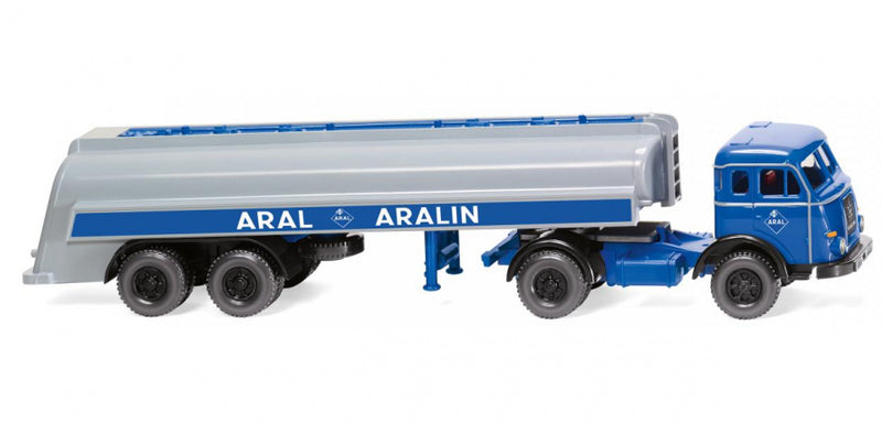 miniatuurtankoplegger Henschel 1:87 blauw/grijs