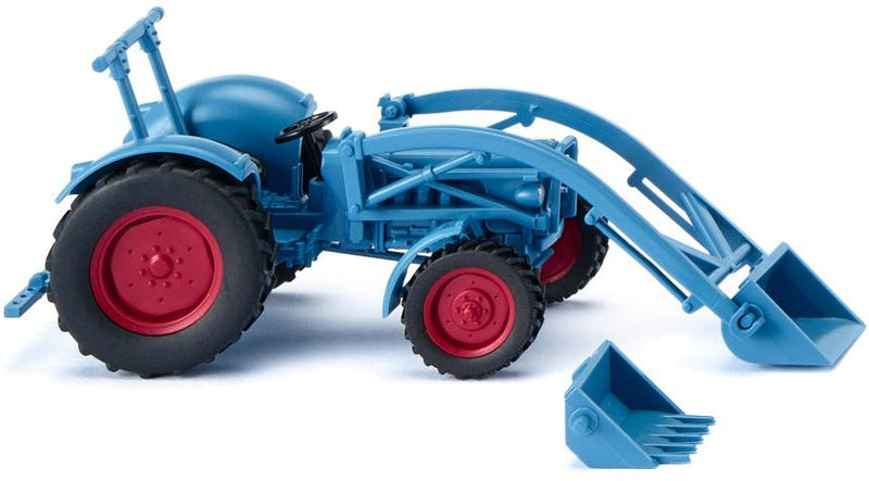 miniatuurtractor Eicher Königstiger voorlader 1:87 blauw