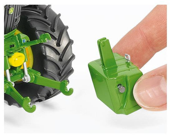 miniatuurtractor John Deere 6250R zink 1:32 groen