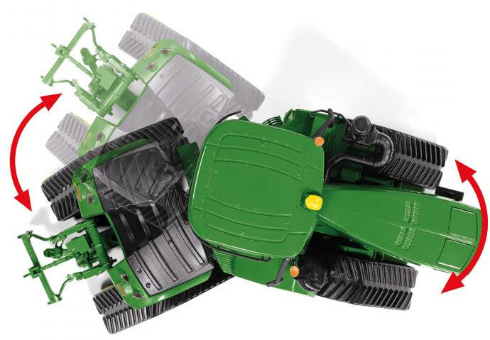 miniatuurtractor John Deere 9620RX zink 1:32 groen