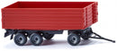 miniatuurtrailer Agricultural 3-axle 1:87 rood