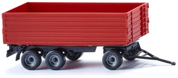 miniatuurtrailer Agricultural 3-axle 1:87 rood