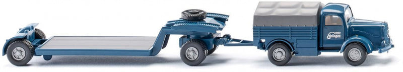 miniatuurtransporter MB L 5000 1:87 blauw/grijs 2-delig