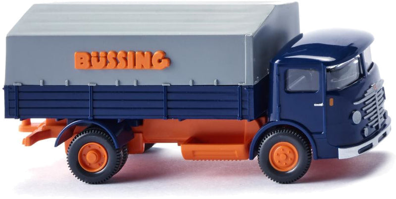 miniatuurvrachtwagen Büssing 4500 1:87 blauw/oranje