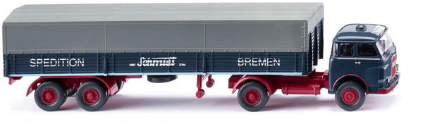 miniatuurvrachtwagen Man Pausbacke 1:87 rood/grijs