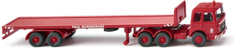 miniatuurvrachtwagen Man Rosenkranz trailer 1:87 rood