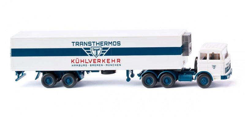 miniatuurvrachtwagen Mercedes-Benz 1:87 wit/blauw