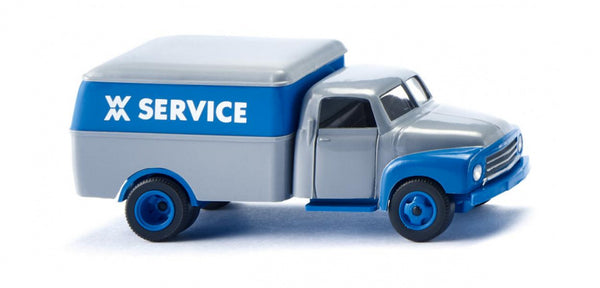 miniatuurvrachtwagen Opel Blitz die-cast zink 1:87 blauw