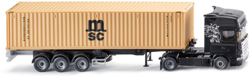 miniatuurvrachtwagen Scania NG semi-truck 1:87 beige/zwart