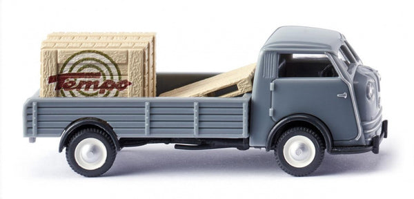 miniatuurvrachtwagen Tempo Matador flatbed 1:87 grijs