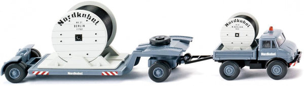 miniatuurvrachtwagen Unimog U 406 4500 1:87 grijs 2-delig