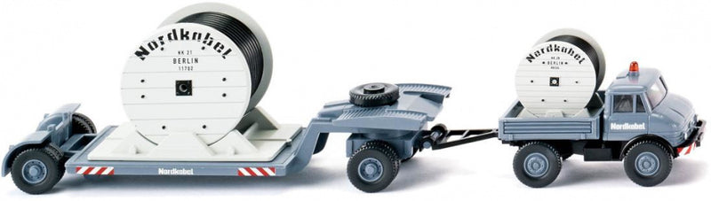 miniatuurvrachtwagen Unimog U 406 4500 1:87 grijs 2-delig