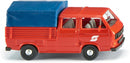 miniatuurbus VW T3 crew cab 1:87 rood
