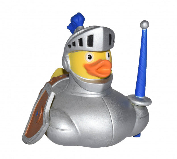 badeendje ridder junior 10 cm grijs/geel