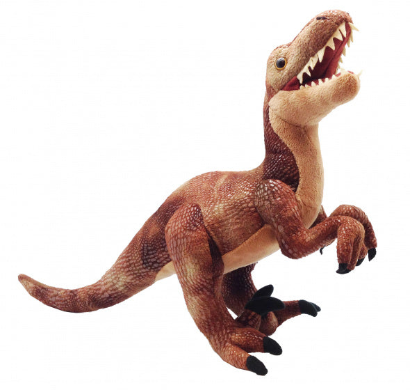 knuffel Dinosauria Velociraptor 43 cm pluche bruin