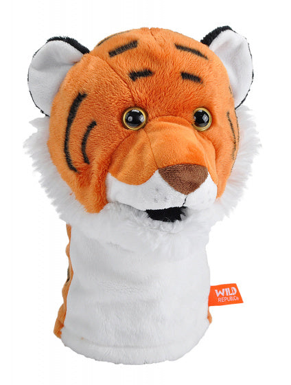 handpop Tijger junior 23 cm pluche wit/oranje