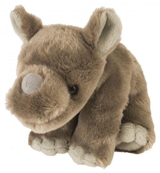 knuffel neushoorn junior 20 cm pluche bruin