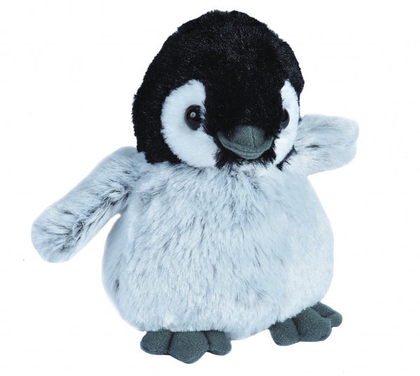 knuffel pinguïn junior 20 cm pluche grijs/zwart