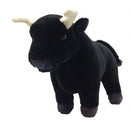 knuffel stier junior 20 cm pluche zwart