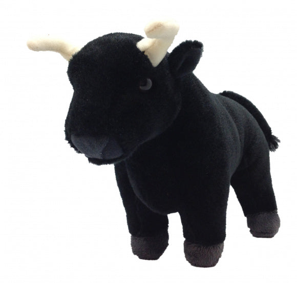 knuffel stier junior 20 cm pluche zwart