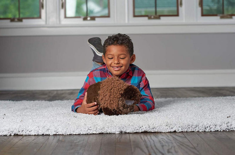 knuffel bison junior 30 cm pluche zwart/bruin
