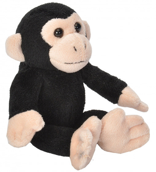 knuffel chimpansee junior 13 cm pluche zwart