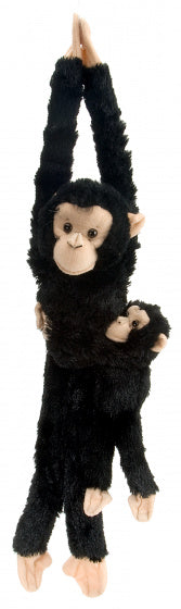 knuffel Chimpansee met baby 51 cm pluche zwart