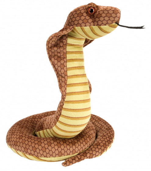 knuffel cobra junior 30 cm pluche bruin/geel