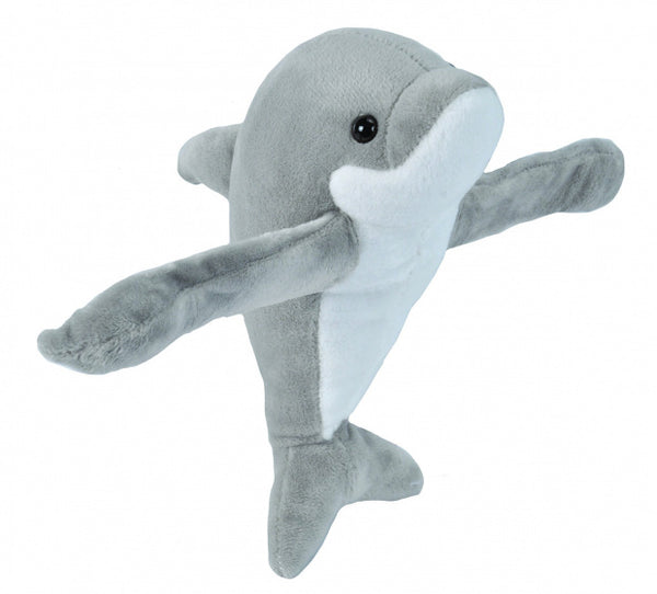 knuffel dolfijn junior 20 cm pluche grijs/wit