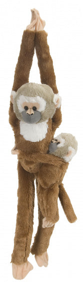 knuffel Doodshoofd aapje met baby 51 cm bruin