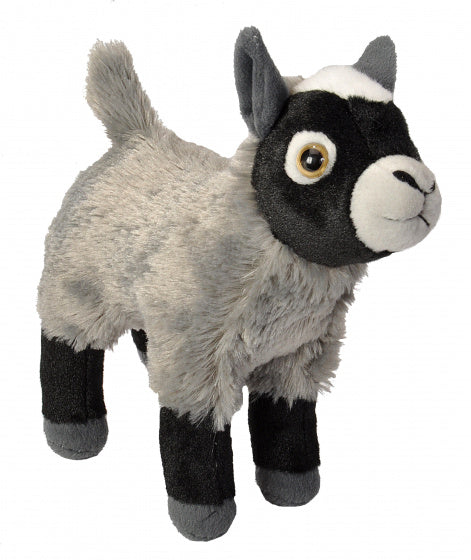 knuffel geitje junior 20 cm pluche grijs/zwart