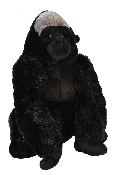 knuffel gorilla junior 62 cm pluche zwart/grijs