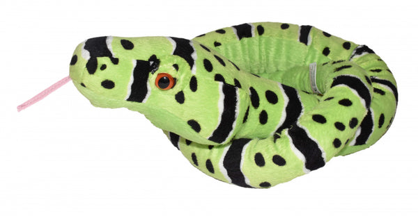 knuffel Green Rock ratelslang 137 cm pluche groen