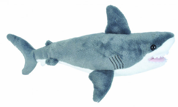 knuffel haai junior 20 cm pluche grijs/wit
