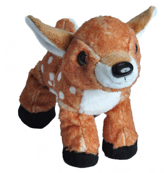knuffel hert junior 18 cm pluche bruin/wit/zwart