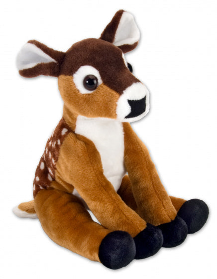 knuffel hert junior 30 cm pluche bruin/wit