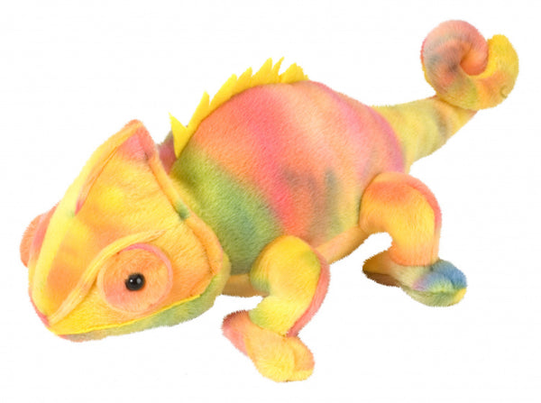 knuffel kameleon junior 20 cm pluche oranje/geel