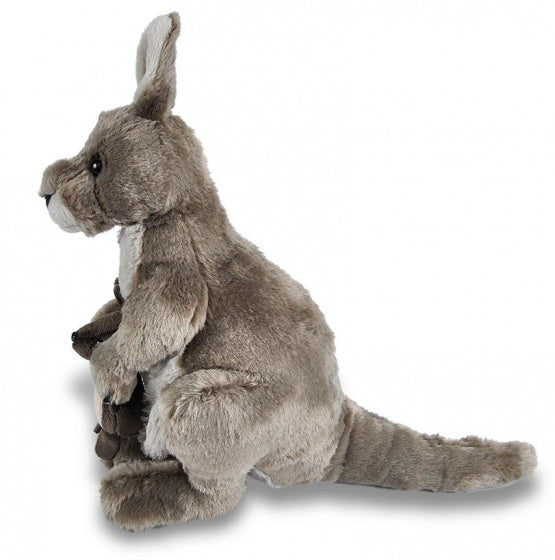 knuffel kangoeroe junior 30 cm pluche grijs/bruin
